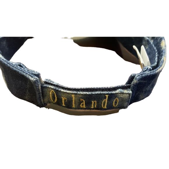 Hard Rock Cafe Orlando‎ Vintage Visor Hat. Blue Stone Washed Denim - Picture 5 of 8